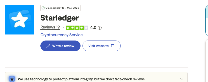 Trustpilot profile of the accused business showing a 4.0 rating from 19 reviews